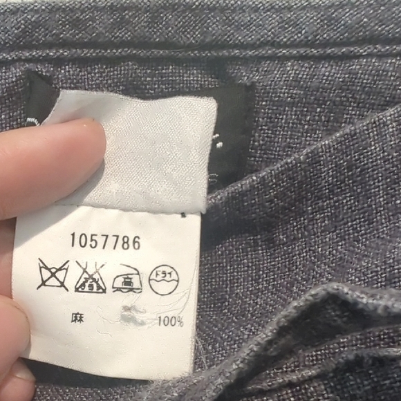 Linen Made in France Agnes B. greyish purple midi skirt Side Zipper - Picture 3 of 13